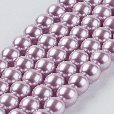Eco-Friendly Dyed Glass Pearl Round Beads Strands HY-A002-8mm-RB013-1