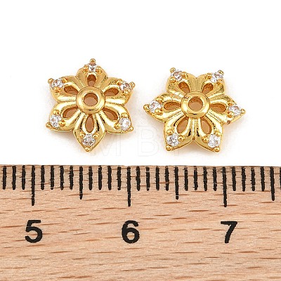 Brass Micro Pave Cubic Zirconia Bead Caps CU-CBA6A75-35B-G-1