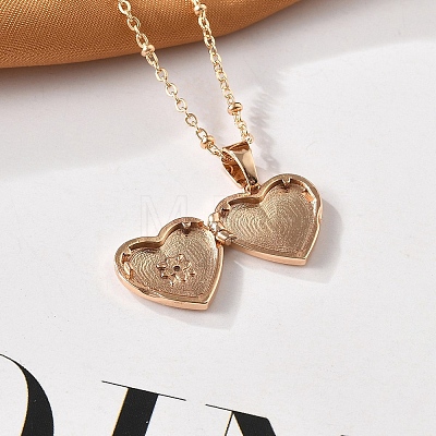 Clear Cubic Zirconia Locket Necklaces LS-NJEW-A036-01A-1