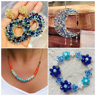 6 Strands 3 Styles Glass Beads Strands EGLA-TA0013-71B-1