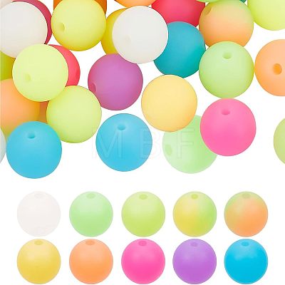 60Pcs 10 Colors Luminous Silicone Beads SIL-FH0001-02-1