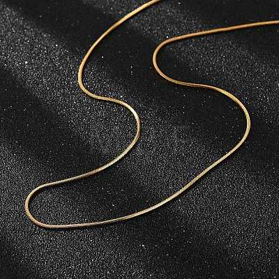 Ion Plating(IP) 304 Stainless Steel Snake Chains Necklaces LS-STAS-F094-24G-1
