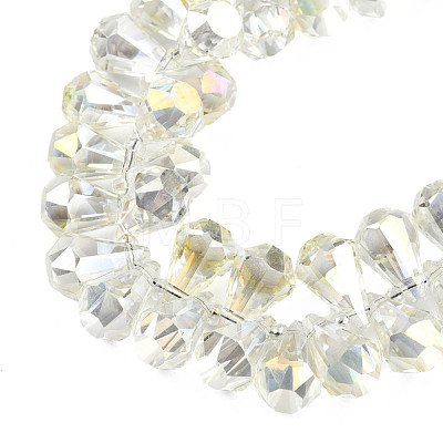 Electroplate Transparent Glass Beads Strands EGLA-N002-45-1