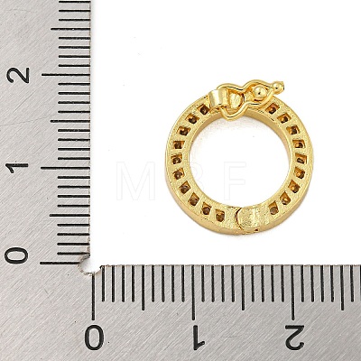 Rack Plating Brass Micro Pave Clear Cubic Zirconia Twister Clasps KK-F876-06G-02-1