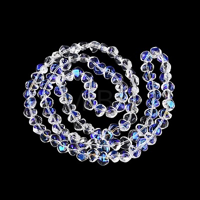 Electroplate Transparent Glass Beads Strands EGLA-Q133-01A-13-1