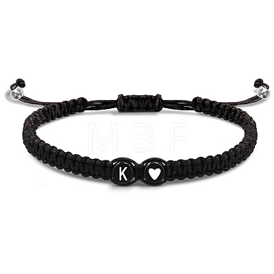 304 Stainless Steel Alphabet Beads Braided Bead Bracelets RY3090-11-1