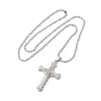 Alloy Cross Pandant Necklace with Link Chains NJEW-K245-003P-1