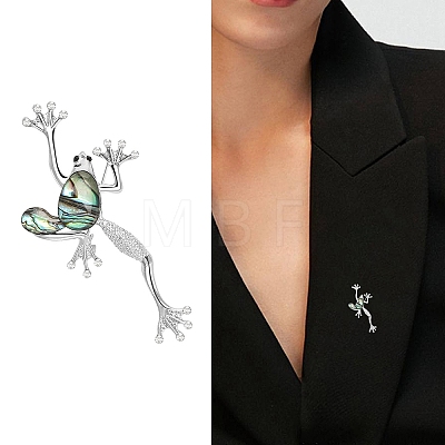 Retro Creative Abalone Shell Frog Brooch LS-PW-WG0F18B-01-1