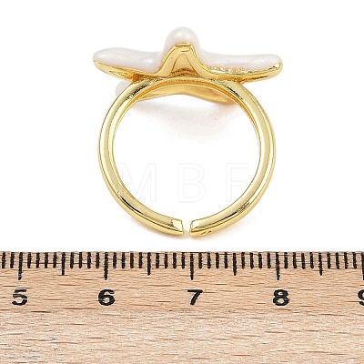 Brass Enamel Adjustable Cuff Rings for Women RJEW-G357-01J-1