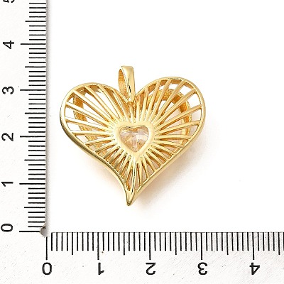 Brass Micro Pave Cubic Zirconia Pendants KK-B128-10G-1