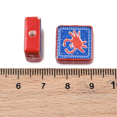 Printed Handmade Porcelain Beads PORC-G016-04L-1