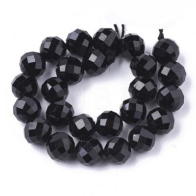 Natural Black Tourmaline Beads Strands G-S345-6mm-002-1
