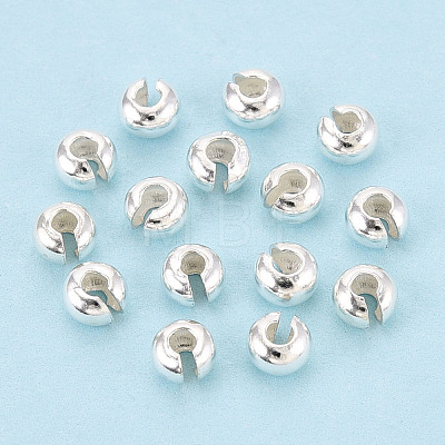 925 Sterling Silver Crimp Beads Covers STER-T008-37S-03-1