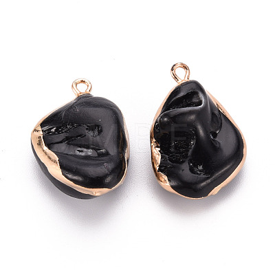 Electroplate Freshwater Shell Pendants SHEL-T018-12G-08-1