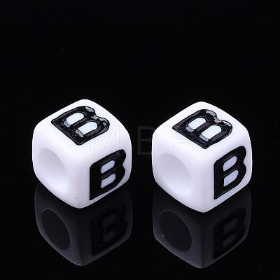 Letter Acrylic Beads PL37C9129-B-1