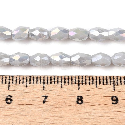 Opaque Solid Color Electroplate Glass Beads Strands EGLA-N013-P4mm-B05-1