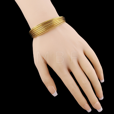 Pretty Real 18K Gold Plated Brass Torque Cuff Bangle BJEW-EE0001-07-1