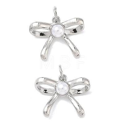 Brass ABS Imitation Pearl Pendants KK-P349-16P-1