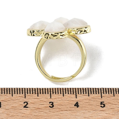Natural Gemstone Faceted Adjustable Finger Rings for Women RJEW-A092-01G-1