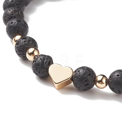 9Pcs 9 Style Bear & Cross & Moon & Crown & Heart & Butterfly Brass Beaded Stretch Bracelets Set BJEW-JB08905-1