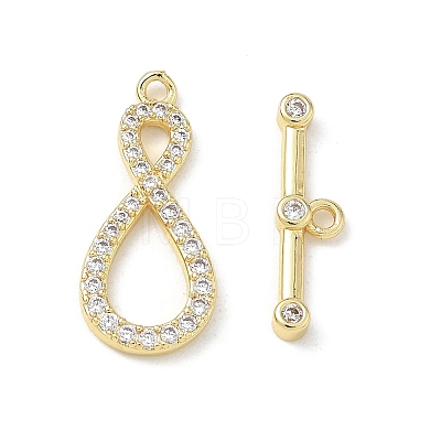 Brass Micro Pave Clear Cubic Zirconia Toggle Clasps CU-CBAC675-05G-1