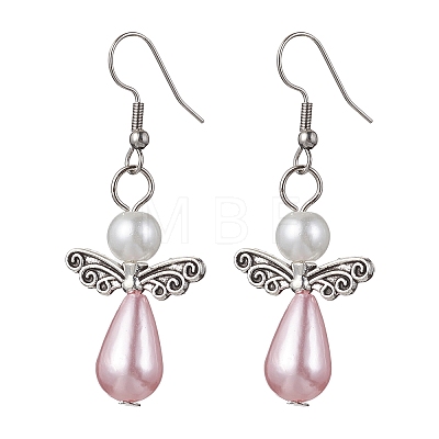 Platinum Alloy & Plastic Dangle Earrings EJEW-JE05599-1