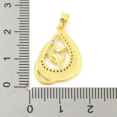 Brass Micro Pave Clear Cubic Zirconia Pendants KK-P263-05A-G-1