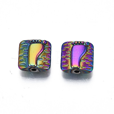 Rack Plating Rainbow Color Alloy Beads PALLOY-S180-359-1