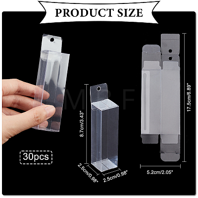 Rectangle Transparent Plastic PVC Box Gift Packaging CON-WH0088-29-1