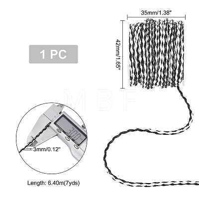   7 Yards Imitation Leather Braided Cords WL-PH0004-12-1