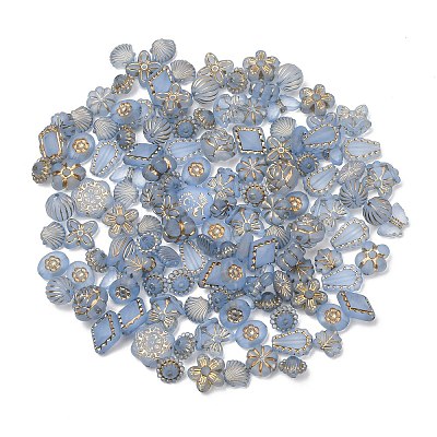 Frosted Transparent Acrylic Beads OACR-Z041-03-1