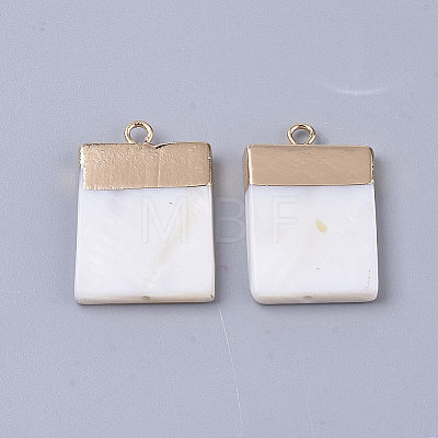 Electroplate Freshwater Shell Pendants X1-SHEL-S276-63-1