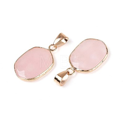 Natural Rose Quartz Pendants G-N349-04H-G-1