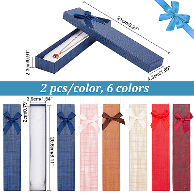   12Pcs 6 Colors Rectangle Cardboard Gift Boxes CON-PH0002-87-1