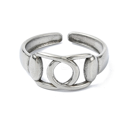 304 Stainless Steel Cuff Rings for Women RJEW-M019-47G-1