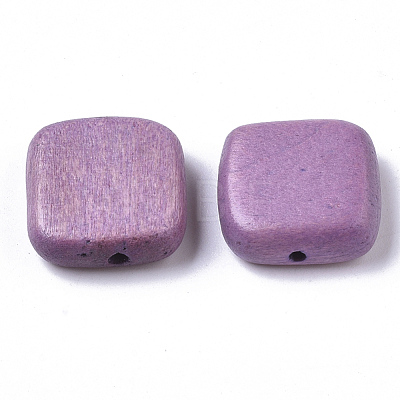 Painted Natural Wood Beads WOOD-R265-10G-1