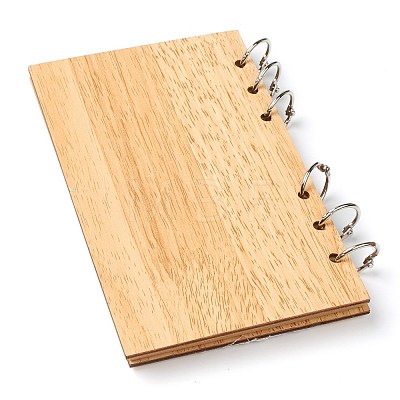 Wooden Wedding Guestbooks Notepad AJEW-H114-01-1