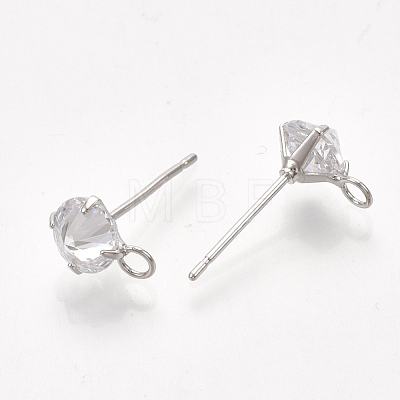 Brass Stud Earring Findings KK-T035-123P-1