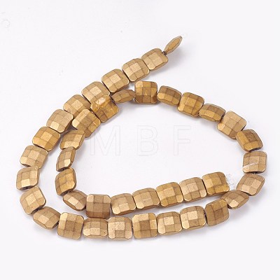Electroplated Non-magnetic Synthetic Hematite Beads Strands G-P367-B-1