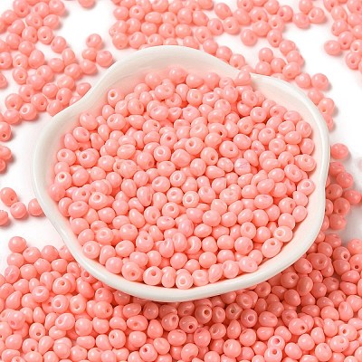 6/0 Opaque Baking Paint Glass Seed Beads SEED-M012-02A-35-1