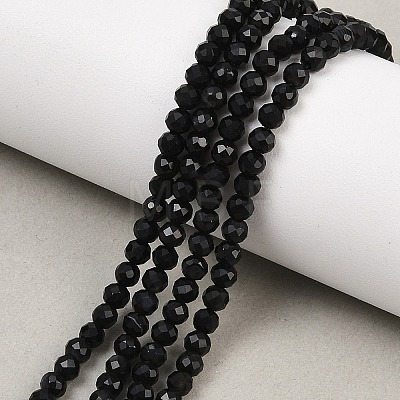 Natural Dyed & Heated Black Onyx Beads Strands LS-G-A129-3mm-25-1
