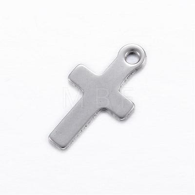201 Stainless Steel Tiny Cross Charms STAS-D445-082-1