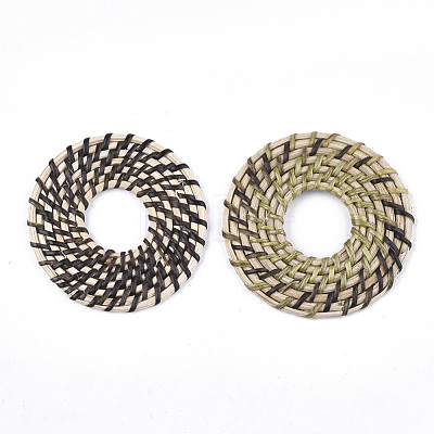 Handmade Reed Cane/Rattan Woven Linking Rings WOVE-T006-083-1