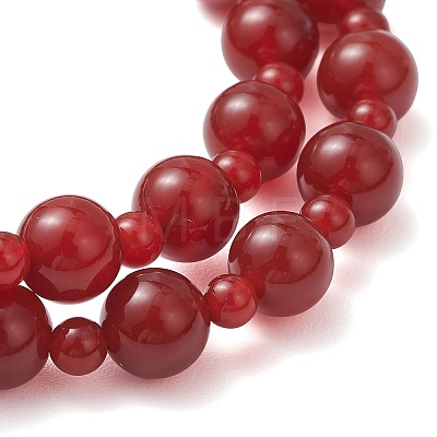 Natural Carnelian Beaded Stretch Bracelets for Women Men BJEW-JB13006-01-1