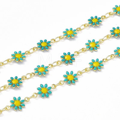 Handmade Eanmel Daisy Flower Link Chains CHC-F015-05G-03-1