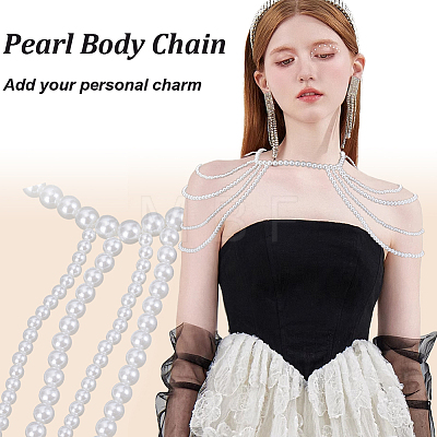 Imitation Pearl Round Beaded Shoulder Body Chains for Women AJEW-WH0816-462P-1