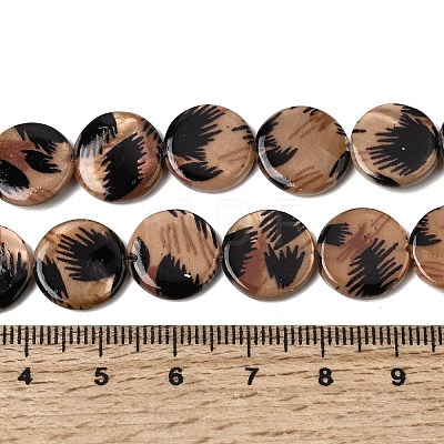 Printed Natural Freshwater Shell Beads Strands SHEL-A006-08-1