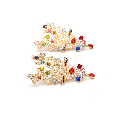 Deer Zinc Alloy Rhinestone Dangle Stud Earrings FS-WG45396-01-1