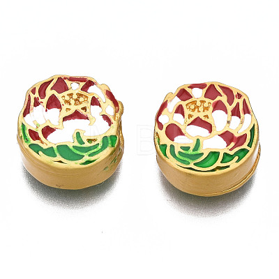 Rack Plating Alloy Enamel Beads ENAM-N056-032B-1