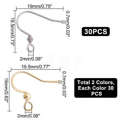 Unicraftale 304 Stainless Steel Earring Hooks STAS-UN0015-41-1